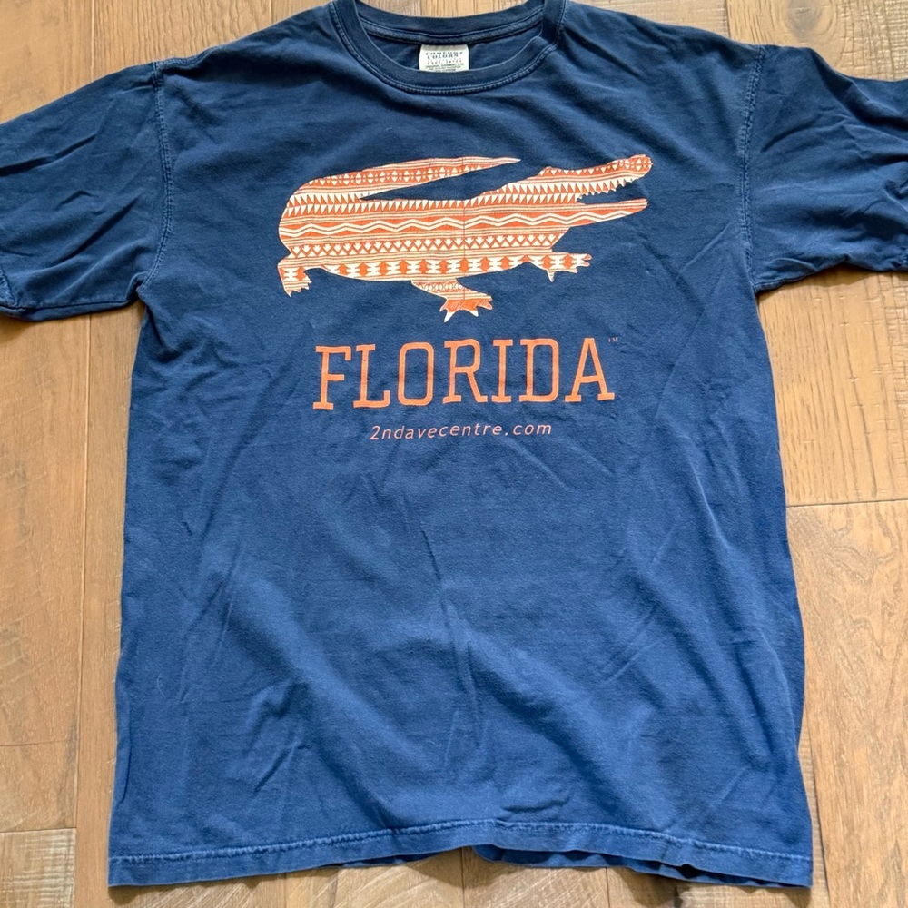 Comfort Colors M University FLORIDA GATORS 2-SIDED Tee Shirt Top Chevron R18